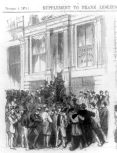 The Panic - Run on the Fourth National Bank, No. 20 Nassau Street (New York City, 1873) LCCN2002723398 photo