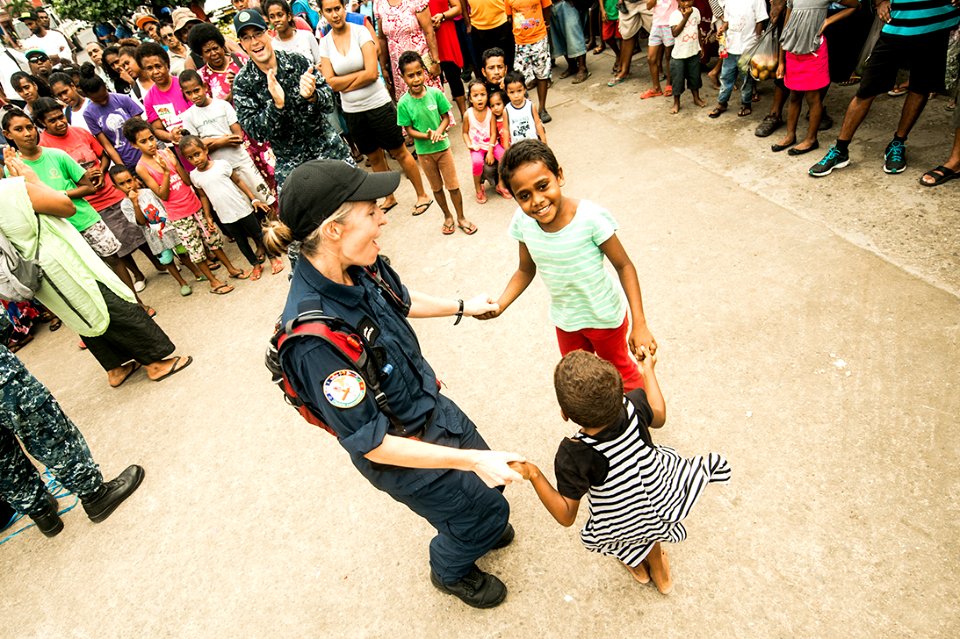 The Pacific Fleet Band performs in Suvasuva, Fiji during Pacific Partnership 2015 150613-N-TQ272-467