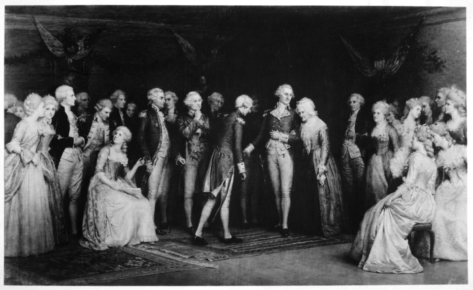 The Peace Ball at Fredericksburg, Virginia held at the Rising Sun Tavern after the surrender at Yorktown. November 1781. - NARA - 532887