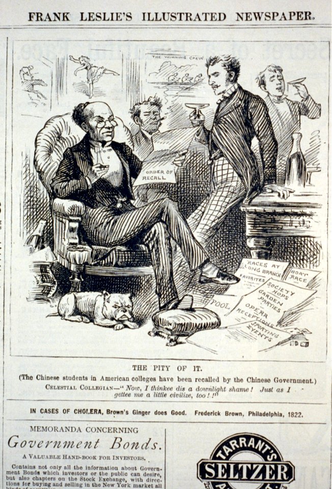 The pity of it - the Chinese students in American colleges have been recalled by the Chinese government (Chinese man reading order of recall) LCCN2001696517