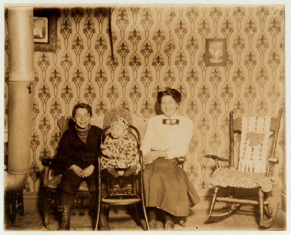 The Petrino children, 290 First Ave. Peter, Mary, (baby), Katherine. Entire family spends summer working in a fruit picking center. LOC cph.3b06596