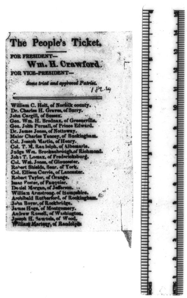 The People's Ticket, for President - Wm. H. Crawford ... LCCN2002737367