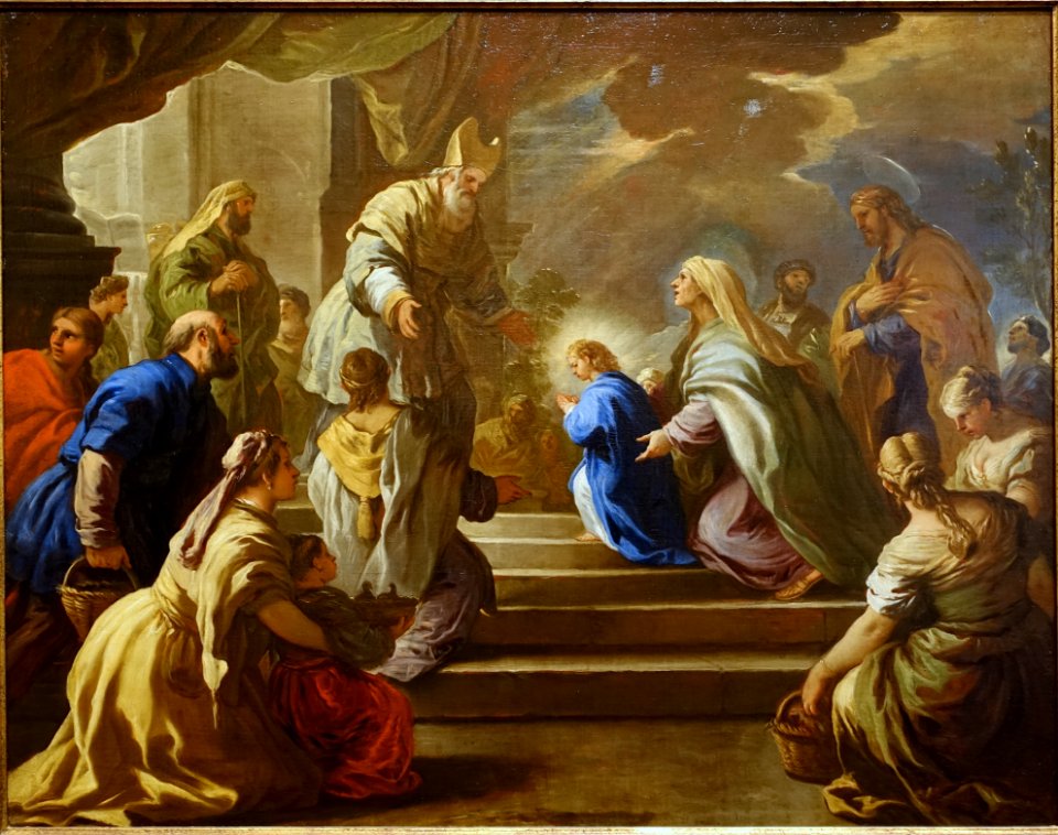 The Presentation of the Virgin in the Temple, by Luca Giordano, Naples, 1680s, oil on canvas - Blanton Museum of Art - Austin, Texas - DSC07933