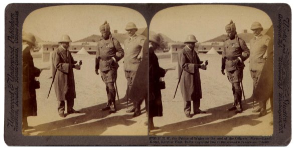 The Prince of Wales on the roof of the Officers' Mess Landi Kotal Khyber Pass in 1905-06