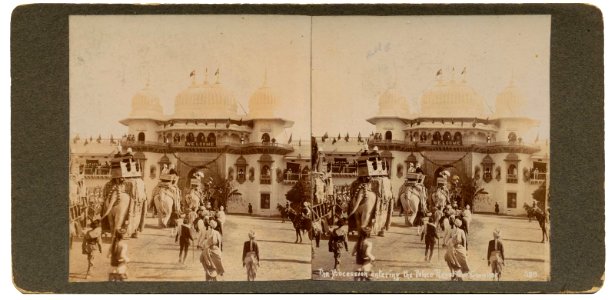 The procession entering the Palace Royal Tour, Gwalior in 1905-06 photo