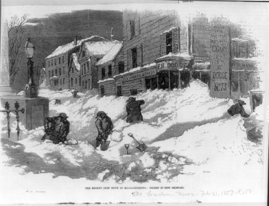 The recent deep snow in Massachusetts- street in New Bedford LCCN2006686961