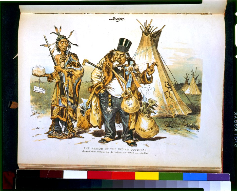 The reason of the Indian outbreak General Miles declares that the Indians are starved into rebellion. LCCN95522197