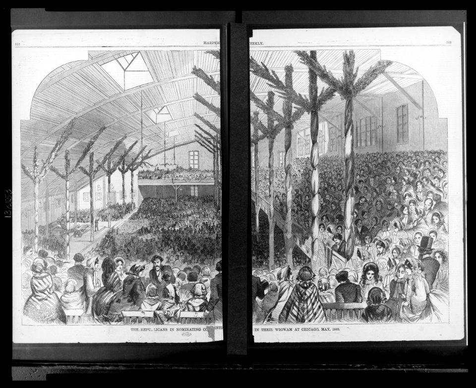The Republicans in nominating co(nv)ent(ion) in their wigwam at Chicago, May 1860 LCCN2003652565