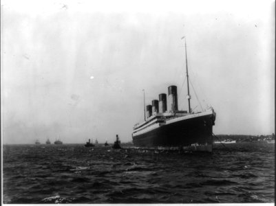 The S.S. OLYMPIC, 1911- Anchored in New York Harbor, with bow in foregrd. LCCN2002721356