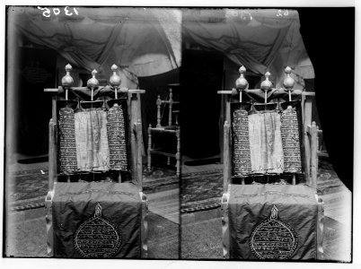 The Samaritans of Nablus (Shechhem). Old Samaritan scroll. LOC matpc.01826