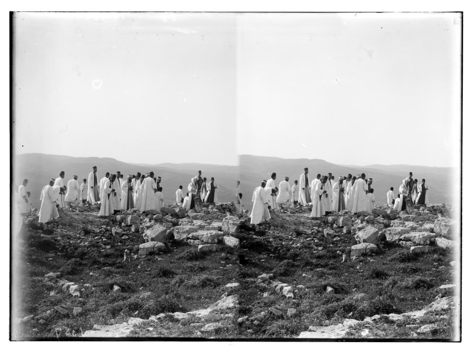 The Samaritan Passover on Mt. Gerizim. On the way to the sacred places on the mountain. LOC matpc.01876