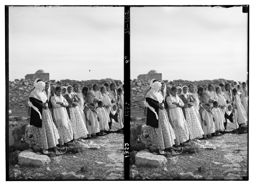 The Samaritan Passover on Mt. Gerizim. Women's place at the ceremony. LOC matpc.01871