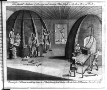 The several methods of blowing and casting plate glass with the men at work LCCN2006681230
