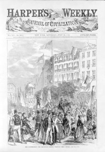 The Schutzenfest - the procession passing through Union Square
