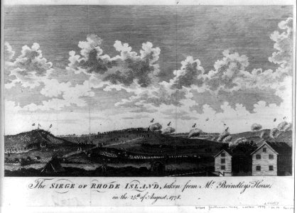 The siege of Rhode Island, taken from Mr. Brindley's house on the 25th of August, 1778 LCCN2004671427