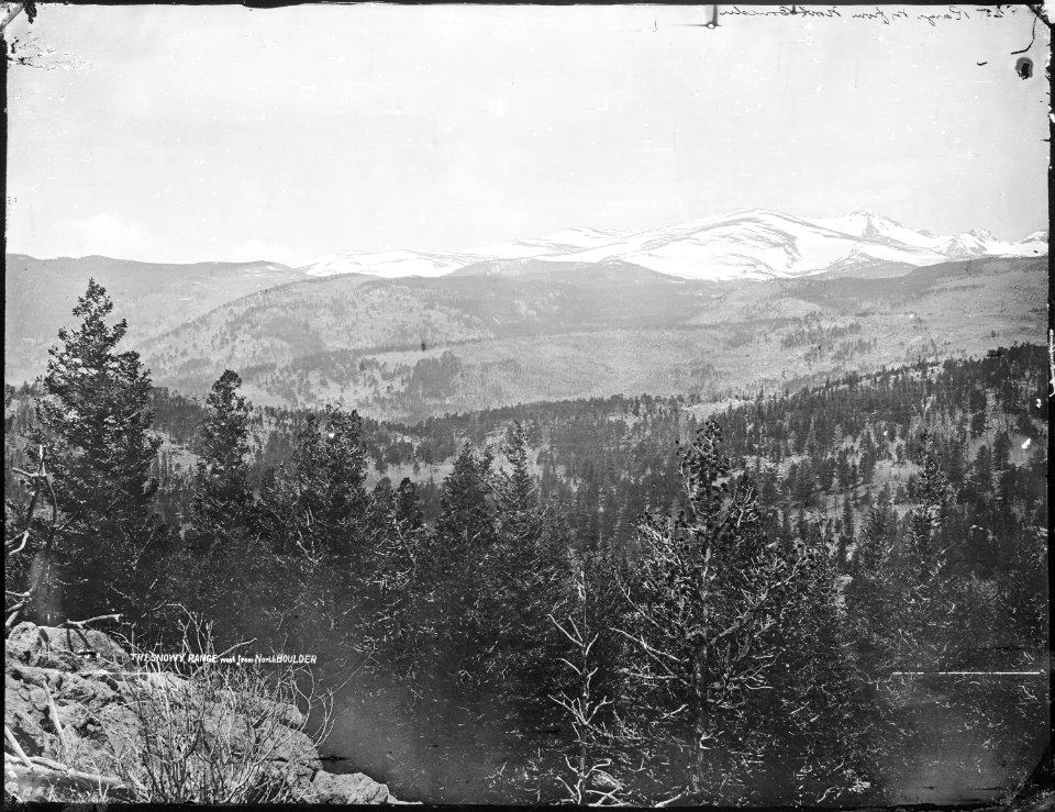 The Snowy Range of the Rocky Mountains, west from North Boulder, Colorado. - NARA - 517674