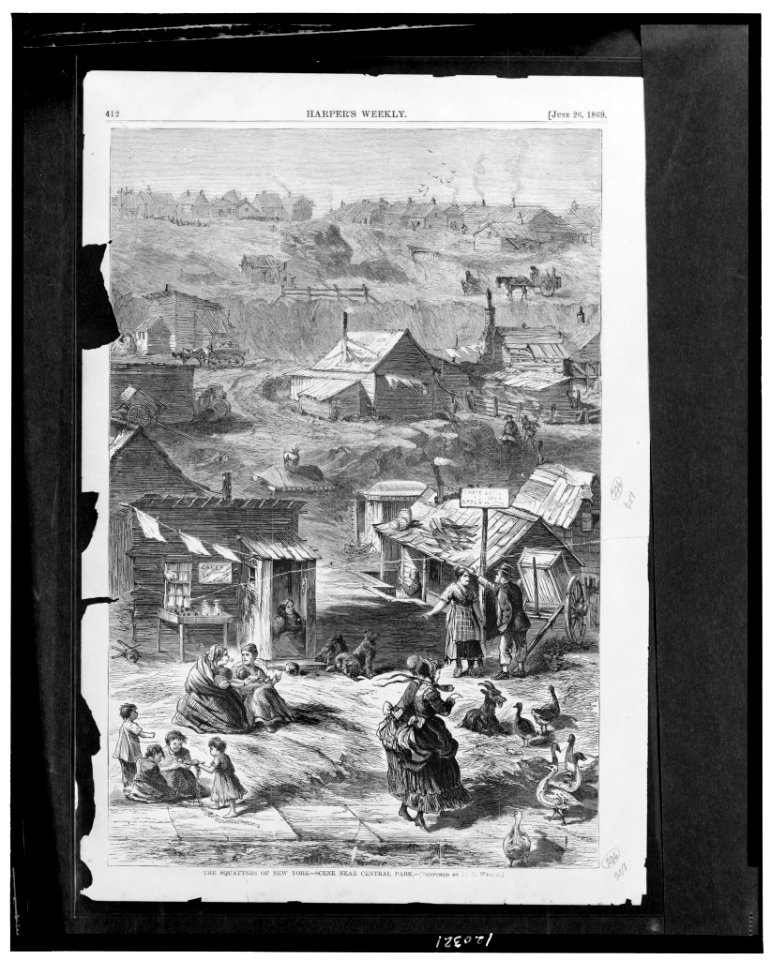 The squatters of New York-Scene near Central Park - sketched by ... E. Wyand. LCCN98504122