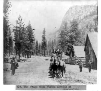 The Stage from Carson arriving at Strawberry Valley LCCN2002724187