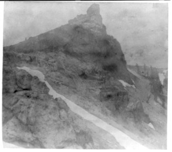 The summit of Castle Peak, 10,000 feet altitude. An extinct volcano near Donner Pass - Central Pacific Railroad LCCN2003653283