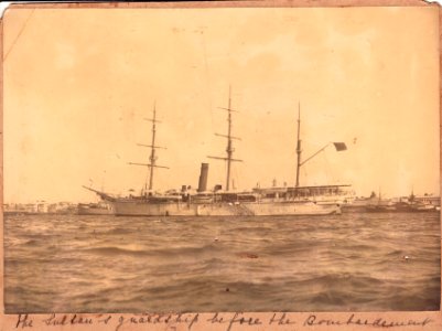 The Sultan's guardship before the bombardment, 1890s