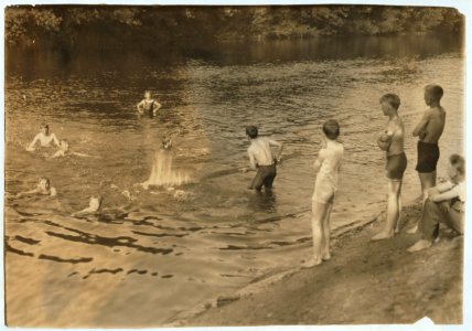 The Swimming Hole. Group of boys - 14 to 16 years - just returned from working in tobacco at Southwick, Mass., on Galpin's farm. LOC nclc.05099