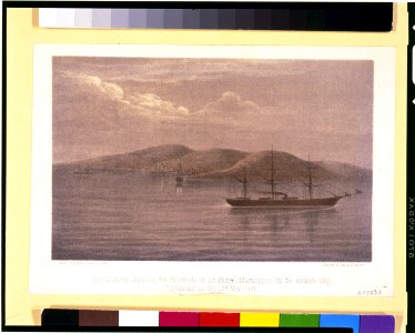 The Sumter running the blockade of St. Pierre, Martinique, by the enemy's ship, Iroquois, on the 23d. Nov. 1861 - lith. by Hoen & Co. Balto. LCCN96501646