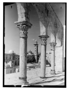 The Temple area. Tower of Antonia seen through colonnade. LOC matpc.02517
