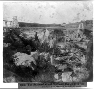 The Suspension and Railroad Bridge, over the American River, at Folsom, Sacramento County LCCN2002724191
