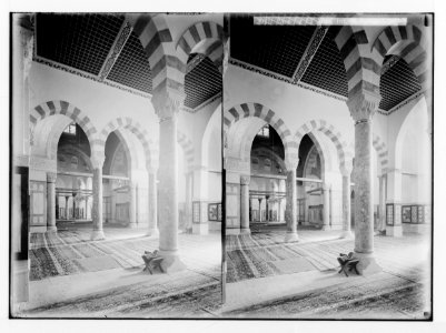 The Temple area. Mosque el Aksa (i.e., al-Aqsa), int(erior). The western aisle. LOC matpc.02505