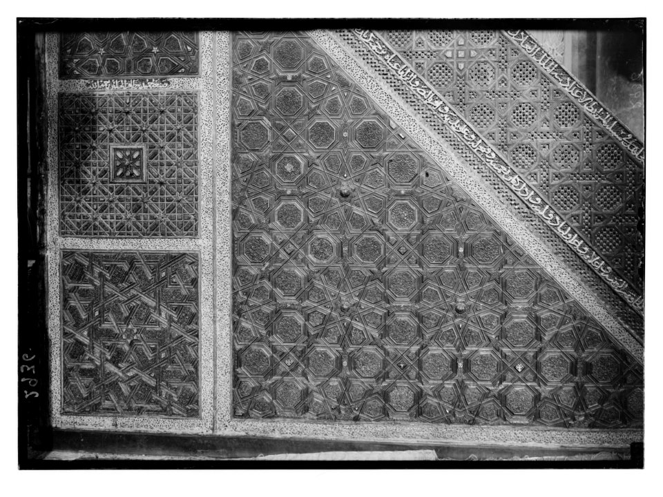 The Temple area. Mosque el Aksa (i.e., al-Aqsa), int(erior). Details of pulpit. Section of side panels. LOC matpc.02510