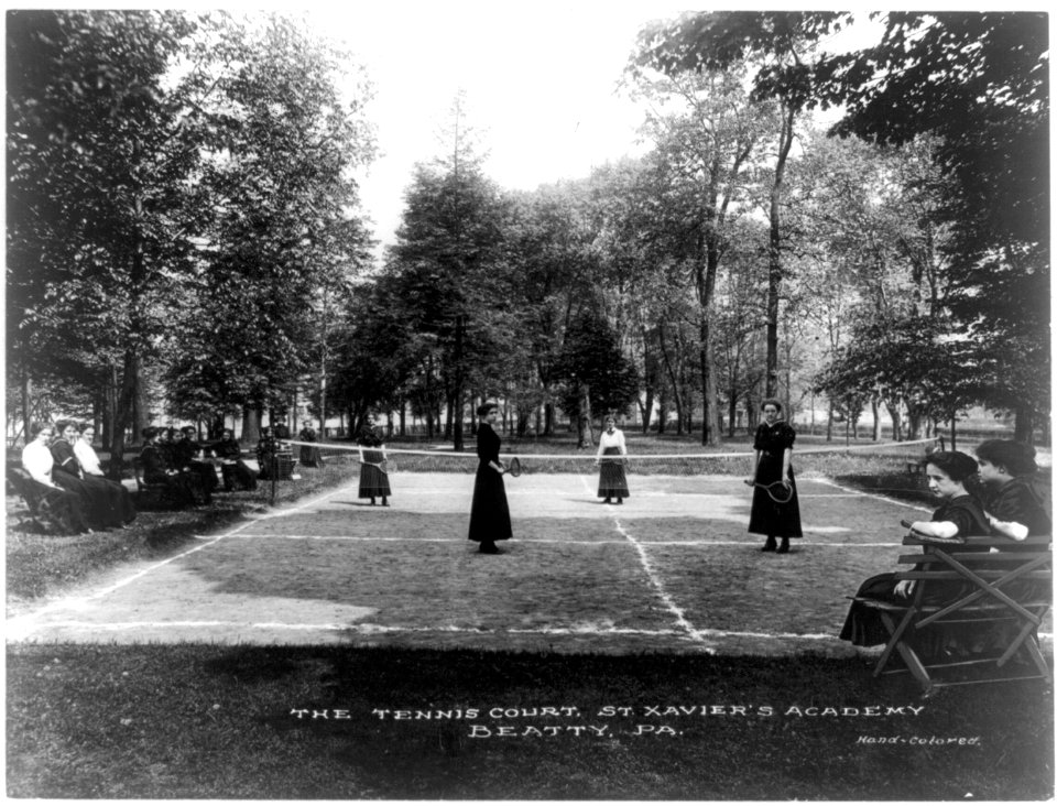 The tennis court, St. Xavier's Academy, Beatty, Pa. LCCN2013646133