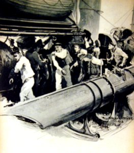 The Torpedo Boat. Command- At the Lifejackets, drawing by Felix Schwormstädt (29335082651)