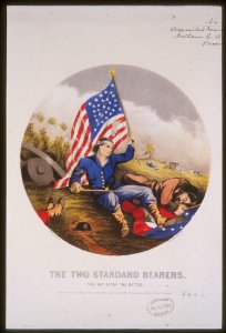The two standards bearers, the day after battle - E.B. Bensell, del. ; T. Sinclair's lith., Phila. LCCN92505633
