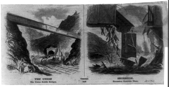 The Union versus secession. The Union builds bridges and secession destroys them LCCN2002718623