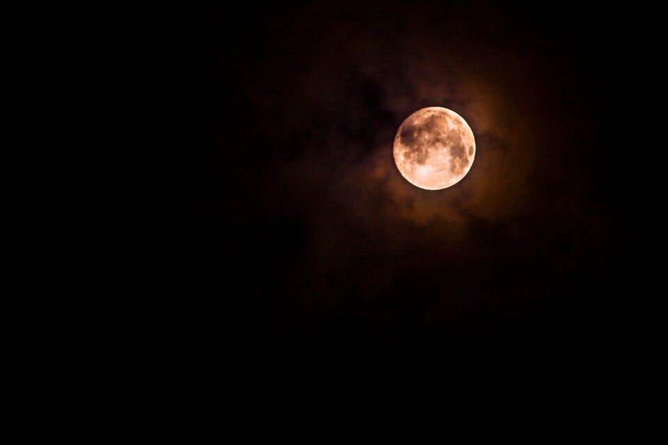 Night creepy black moon