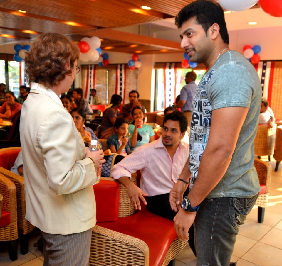 The U.S Consulate Chennai celebrated its two-year anniversary on Facebook with U.S. Consul General Jennifer McIntyre, actors Bharath Srinivasan and Jeyam Ravi09