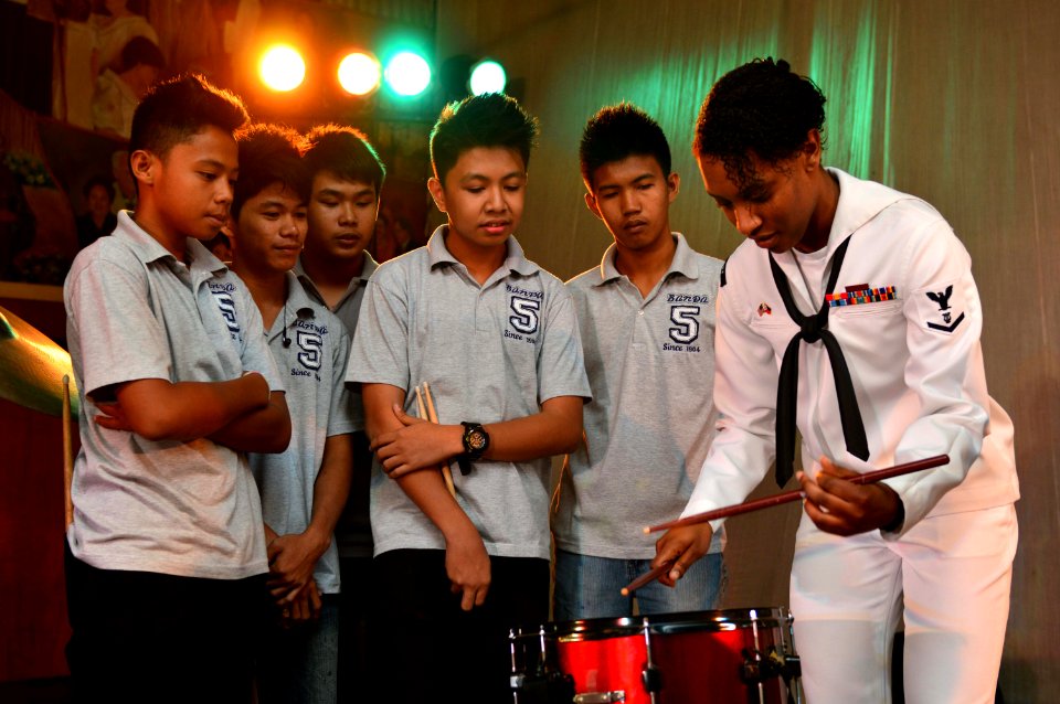 The U.S. 7th Fleet Band visits the Philippine Women's University. (8552914850)