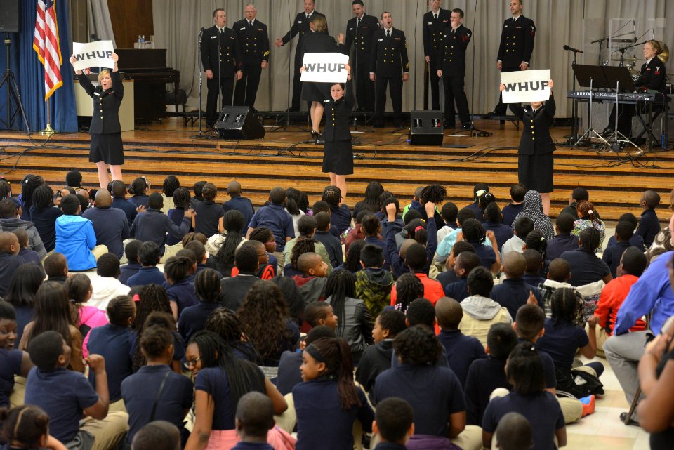 The United States Navy Band Sea Chanters perform at Catherine Reid Elementary School in Lanham, MD (17189189096)