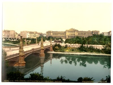 The University and bridge, Strassburg, Alsace Lorraine, Germany-LCCN2002695085