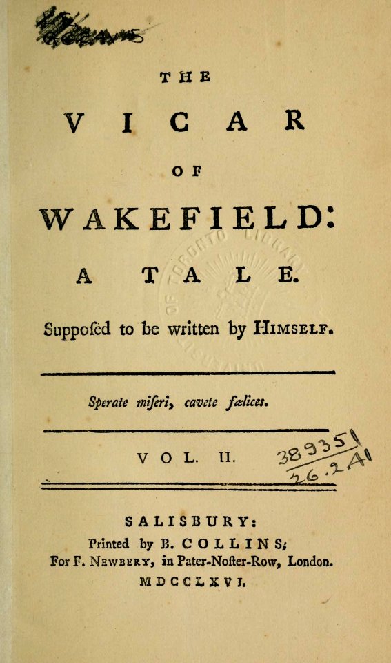 The Vicar of Wakefield facsimile