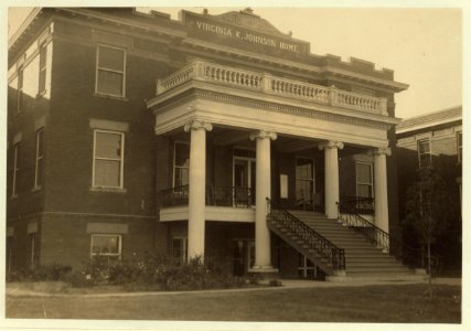 The Virginia K. Johnson Home. A House of Refuge for Unmarried Mothers under twenty-one years old. A large proportion of the girls here came from the farms, their lives stunted by the LOC nclc.00227