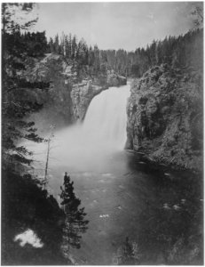 The upper falls of the Yellowstone, from the top of the canyon just above the lower falls. - NARA - 516691