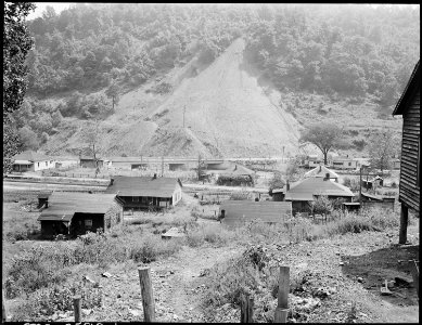 The view from the Sergent's front porch. P V & K Coal Company, Clover Gap Mine, Lejunior, Harlan County, Kentucky. - NARA - 541326