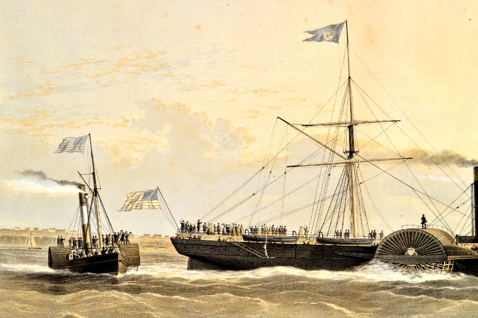 The United States Steam Ship Atlantic by T. Picken after Samuel Walters - detail