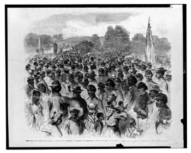 The war in the southwest - Adjutant-General Thomas addressing the Negroes in Louisiana on the duties of freedom - from photograph. LCCN2003668337