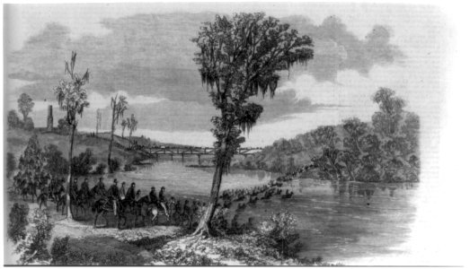 The war in Mississippi - Gen. McPherson's army crossing the Big Black at Messenger's Ferry, Thursday, Oct. 15 LCCN2002723987