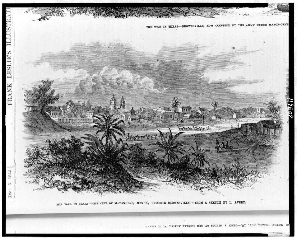 The war in Texas - The city of Matamoras, Mexico, opposite Brownsville - from a sketch by L. Avery. LCCN97519136
