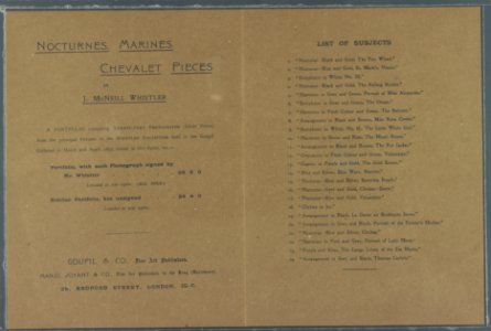 The Whistler album (1893) Nocturnes, marines, chevalet pieces by J. McNeill Whistler. LCCN2013650268