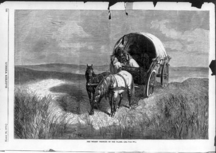 The Whiskey peddler on the Plains (Horse-drawn covered wagon) LCCN99614239 photo