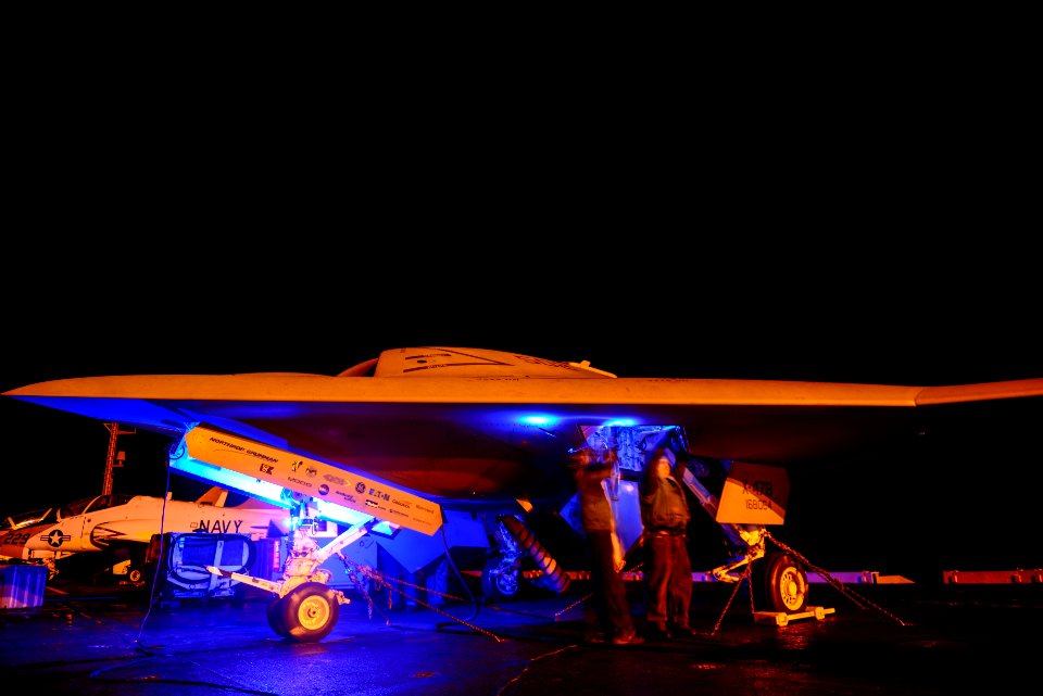 The X-47B aboard USS Harry S. Truman. (8284404130)